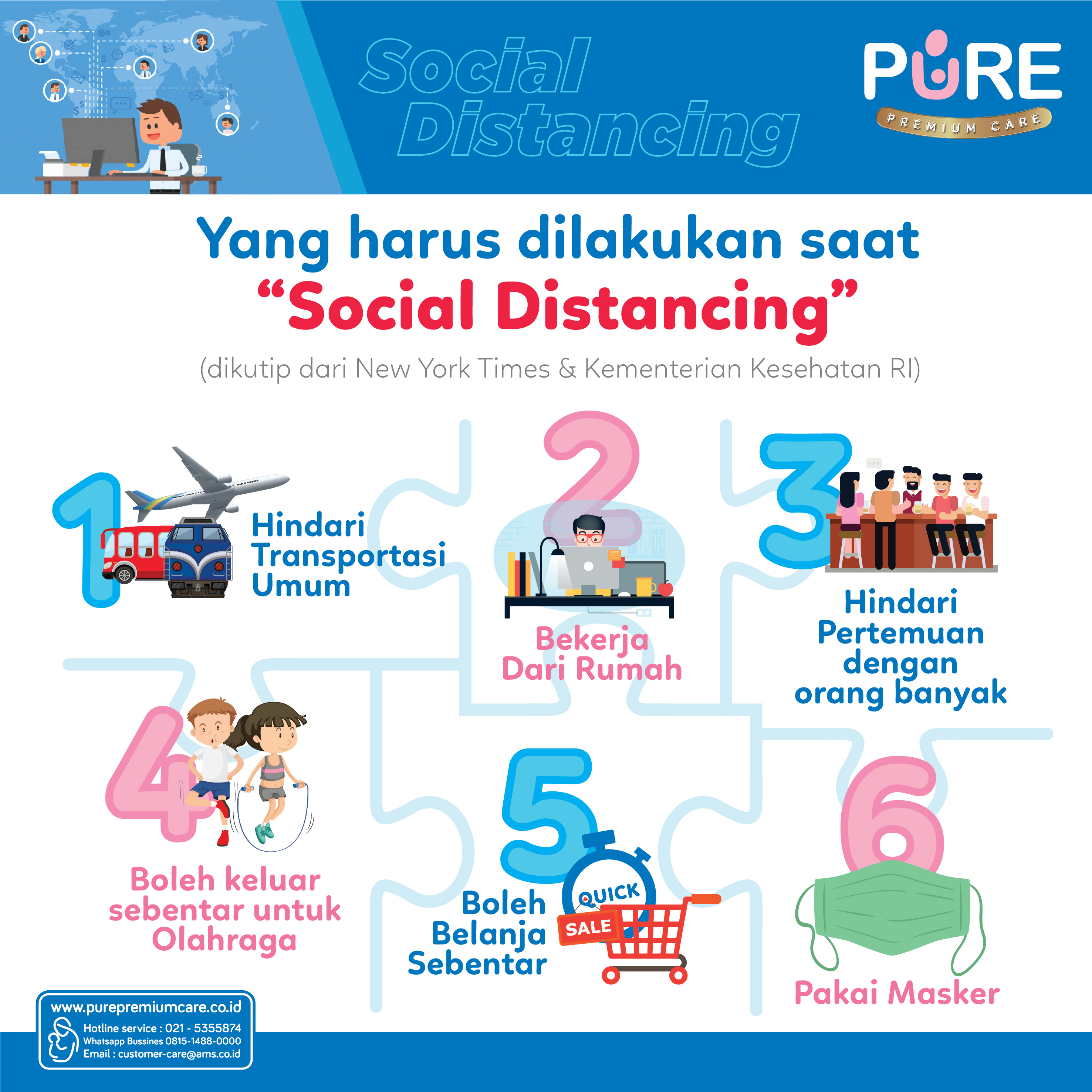 Hal yang harus di lakukan saat social distancing?dikutip dari New York Times dan Kementerian Kesehatan RI.