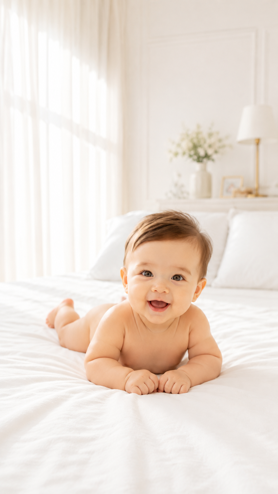 Bayi tersenyum dalam balutan perawatan lembut PUREBB